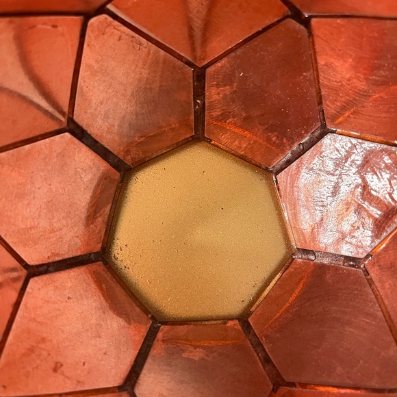 Light Red with Gold Edged Accents Lotus Candle Holder - Picture 5 of 8